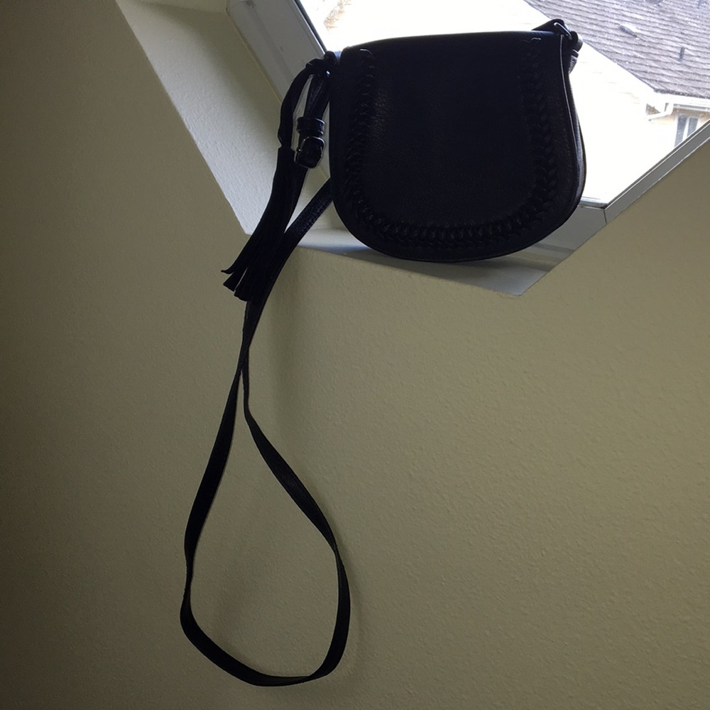 Black Genuine Leather Lucky Brand Crossbody Purse